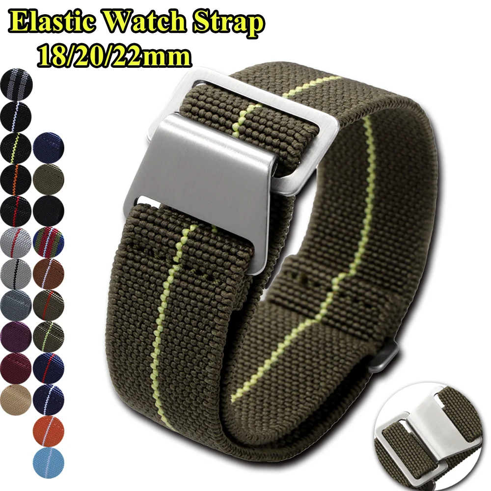Canvas Strap Watch - ยืดหยุ่นสายนาฬิกา 18 มม.20 มม.22 มม.สําหรับ 60s