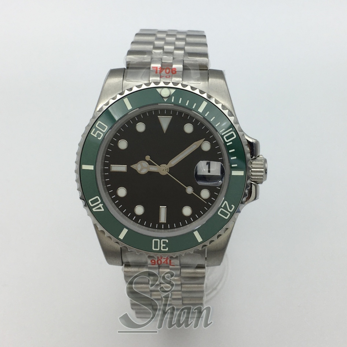 Stainless Bracelet Diver - นาฬิกาดำน้ำอัตโนมัติสำหรับผู้ชาย ขนาด 40 มม. สีดำและน้ำเงิน ระบบกลไก