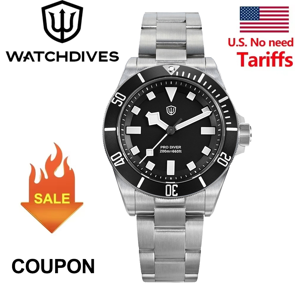 Rolex Watch Submariner - Watchdives WD1969 Pro นาฬิกา VH31 กวาดวินาทีสแตนเลสสตีลควอตซ์นาฬิกา