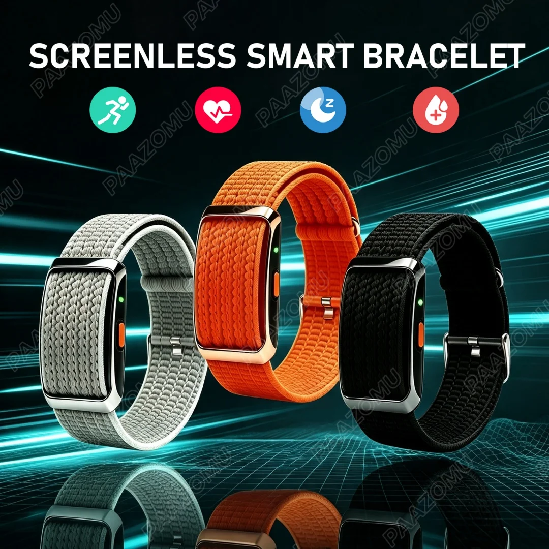 Canvas Strap Watch - 2026 นาฬิกาติดตามสุขภาพและฟิตเนสแบบไม่มีหน้าจอสำหรับผู้ชายและผู้หญิง พร้อมฟังก์ชันวัดอัตราการเต้นของหัวใจ ตรวจสอบการนอนหลับ และสายรัดข้อมืออัจฉริยะสำหรับกีฬา