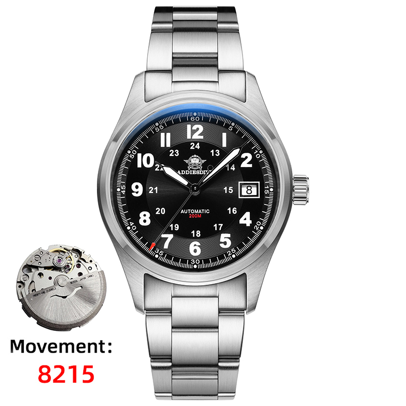 Stainless Bracelet Diver - ADDIESDIVE หรูหราผู้ชายนาฬิกาอัตโนมัติ 8215 นาฬิกากระจกแซฟไฟร์ 200 มกันน้ำอนาล็อกนาฬิกาเรืองแสง