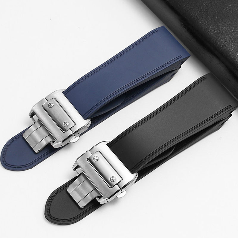 Cartier Watch Santos - สําหรับ Cartier santos100 Santos ยางซิลิโคนสายนาฬิกา santos