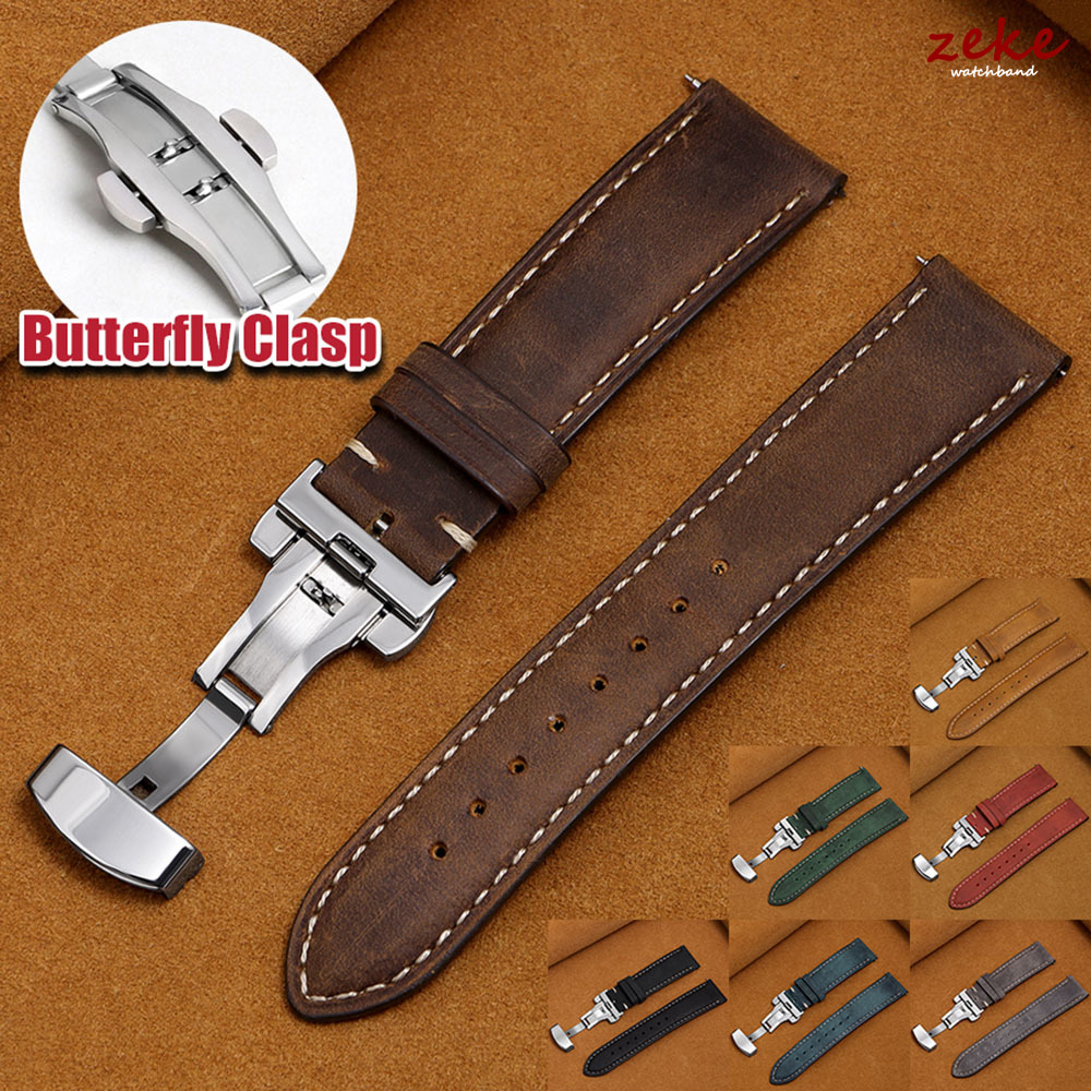 Leather Strap Quick Release - Cowhide หนังสายนาฬิกาผีเสื้อ Clasp QUICK RELEASE สร้อยข้อมือ