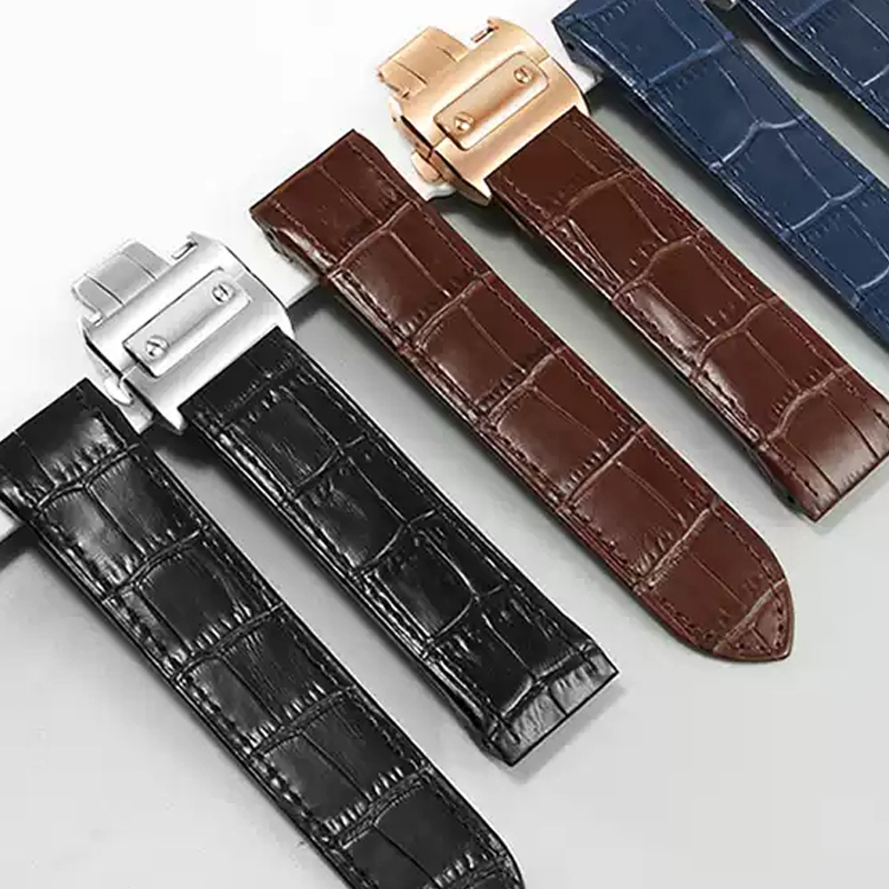 Cartier Watch Santos - สายนาฬิกาหนังแท้คุณภาพสูงสำหรับนาฬิกา Cartier Santos รุ่น Santos 100