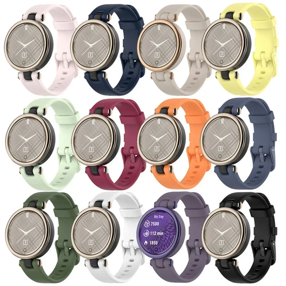 Silicone Band Women - 14 มม.สายนาฬิกาอัจฉริยะสำหรับการ์มิน ลิลลี่สายนาฬิกาข้อมือผู้หญิงซิลิโคนแบบนุ่มสายรัดข้อมือกีฬาการ์มิน ลิลลี่อุปกรณ์เสริมนาฬิกา