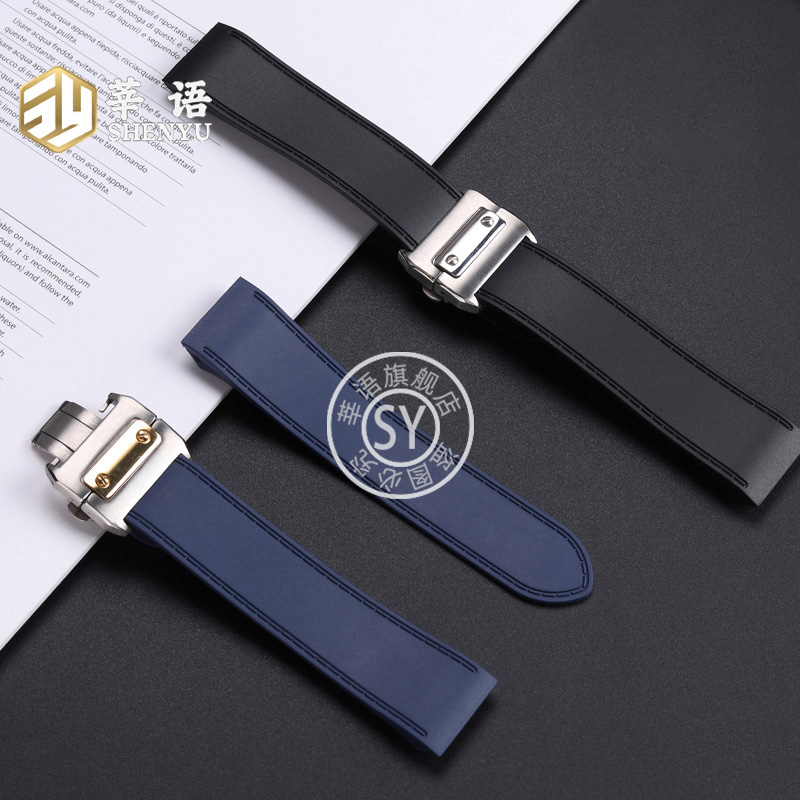 SHENYU สายนาฬิกายางซิลิโคนสำหร - Cartier Watch Santos บทวิจารณ์และราคา