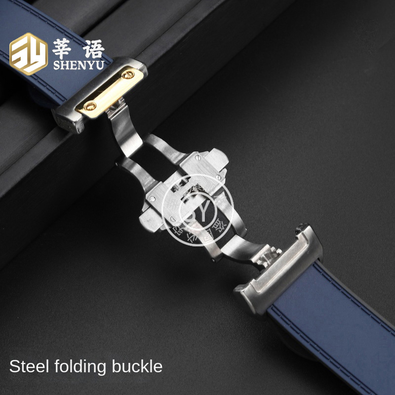 SHENYU สายนาฬิกายางซิลิโคนสำหร - Cartier Watch Santos บทวิจารณ์และราคา