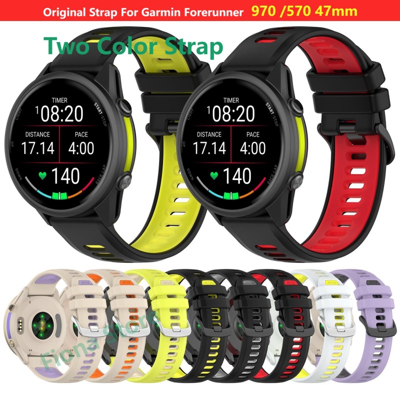 22mm Bicolor Strap For Garmin  - Silicone Watch Band 22Mm บทวิจารณ์และราคา