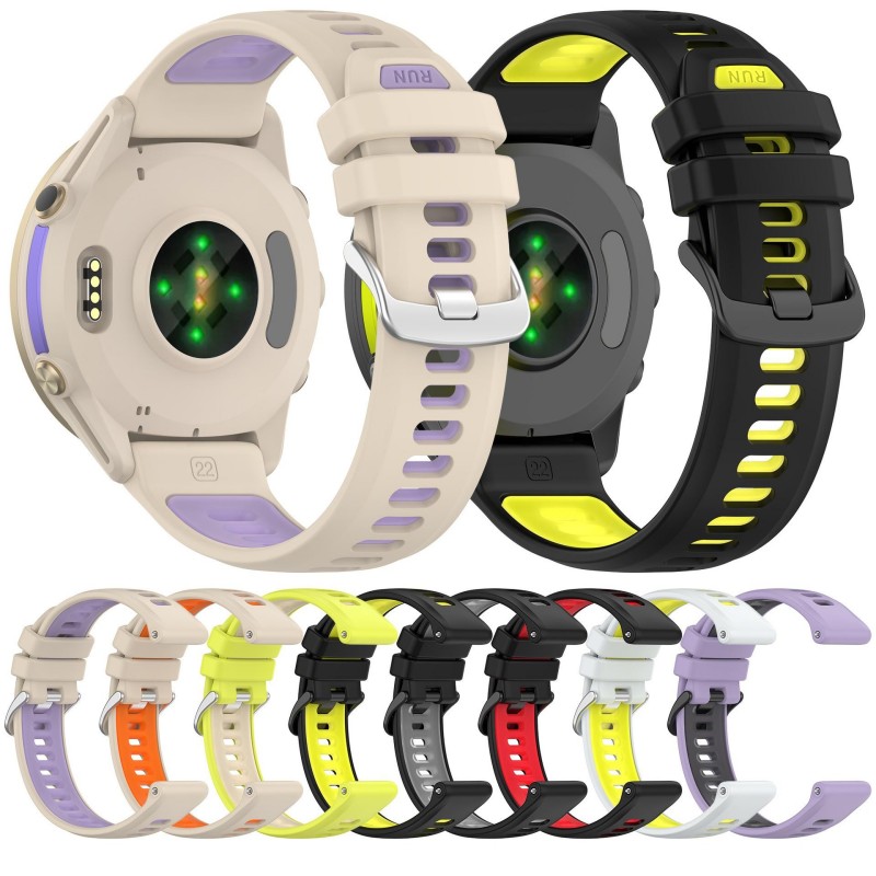 22mm Bicolor Strap For Garmin  - Silicone Watch Band 22Mm บทวิจารณ์และราคา