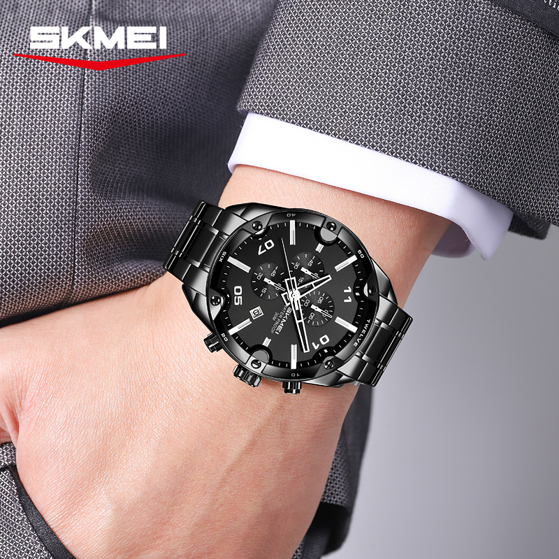 SKMEI 9387 นาฬิกาแฟชั่นพร้อมปฏ - Suede Strap Watch บทวิจารณ์และราคา