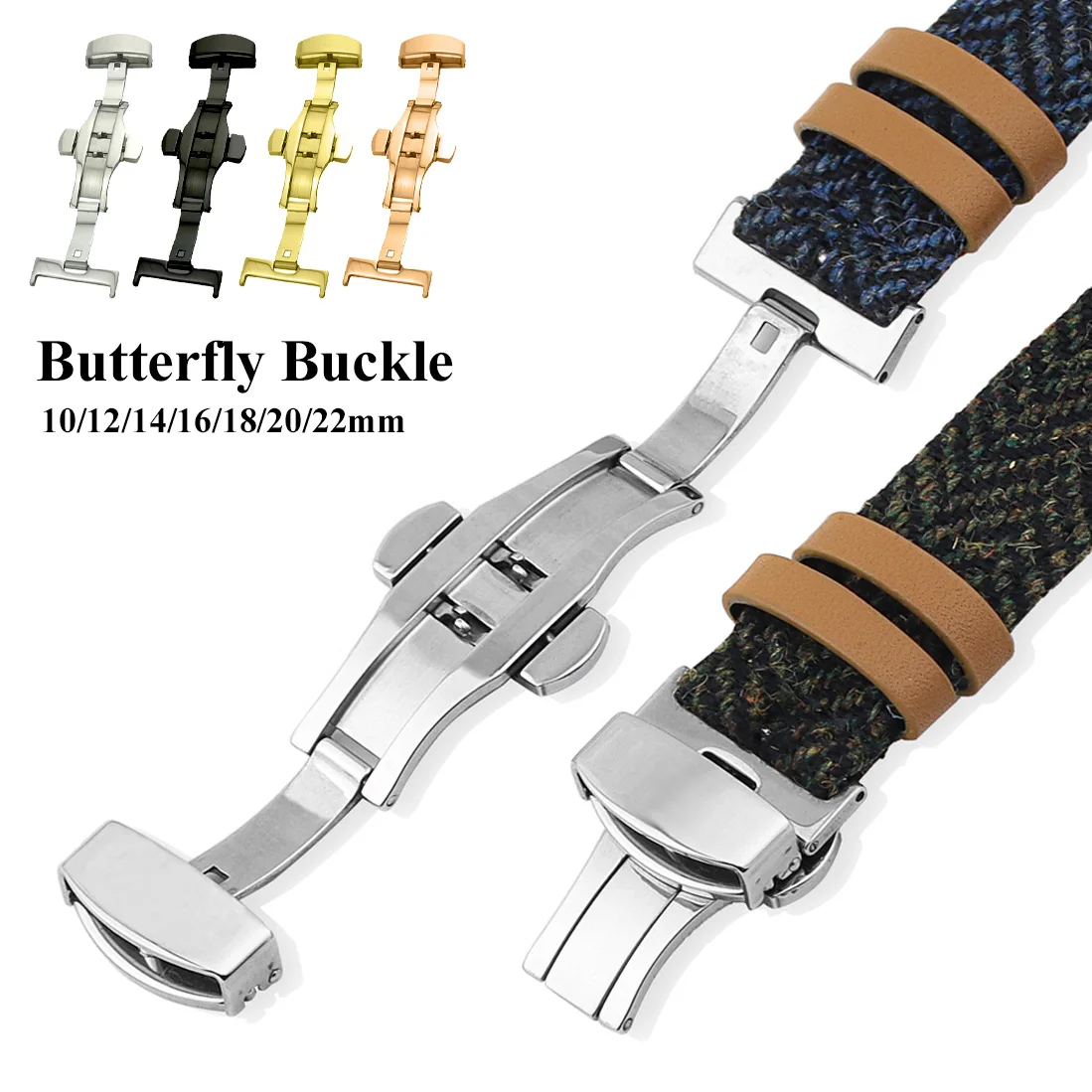 สายนาฬิกาสแตนเลสแบบพับได้ลายผี - Butterfly Clasp Deployant บทวิจารณ์และราคา