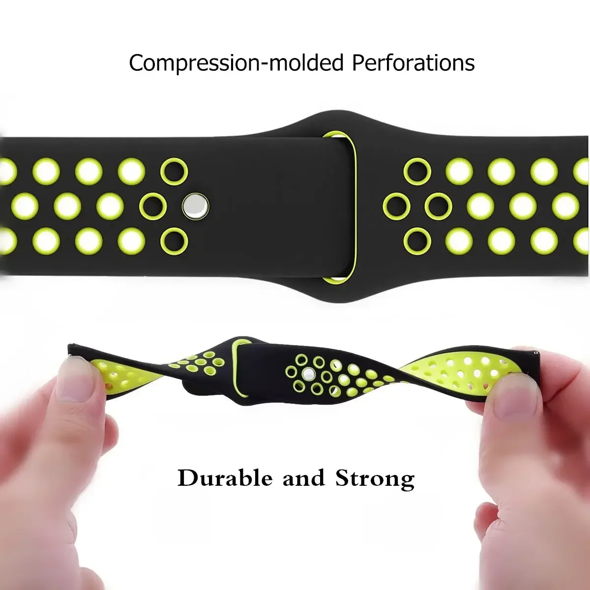 22 มม.ระบายอากาศซิลิโคนที่มีสี - Silicone Watch Band 22Mm บทวิจารณ์และราคา