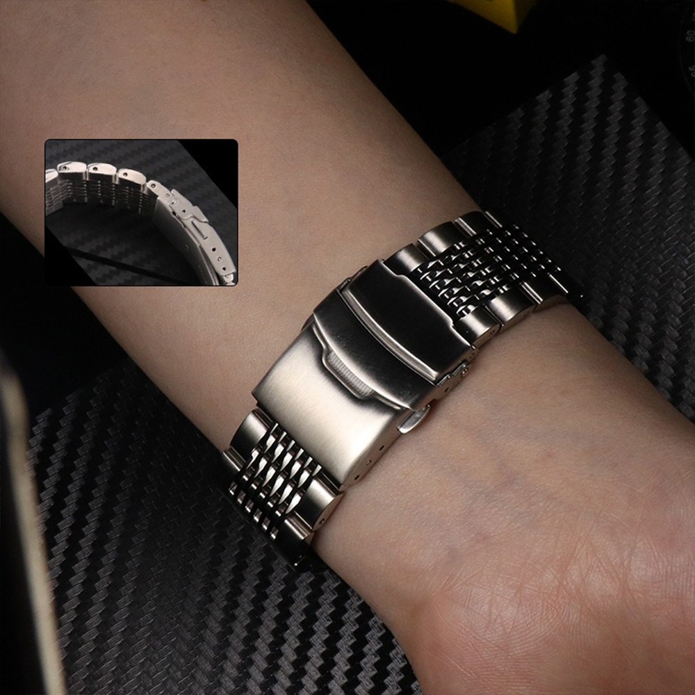 สายนาฬิกาสแตนเลสแท้ขนาด 18 มม. - Butterfly Clasp Deployant บทวิจารณ์และราคา
