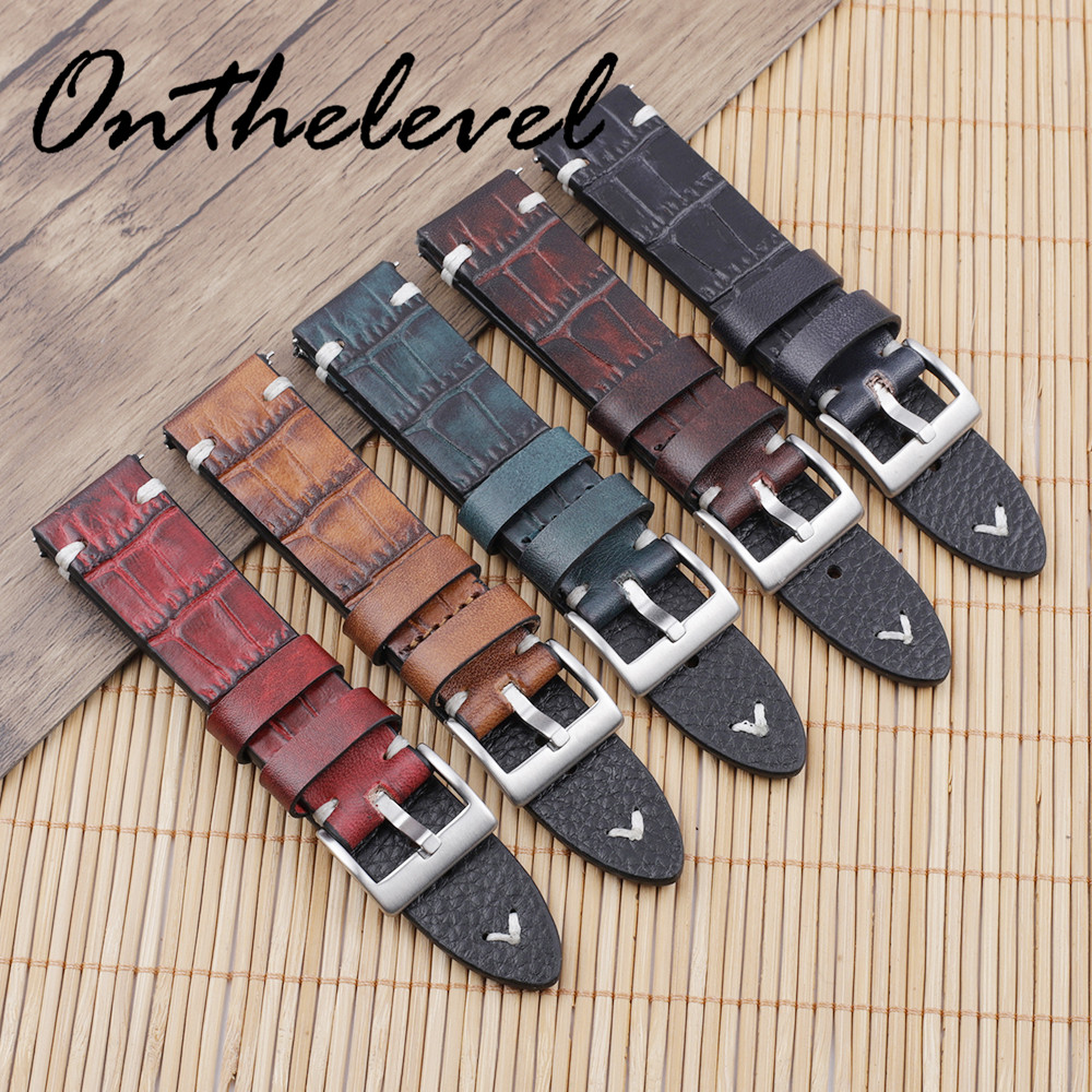 สายนาฬิกาข้อมือหนังจระเข้18มม. - Leather Strap Quick Release บทวิจารณ์และราคา