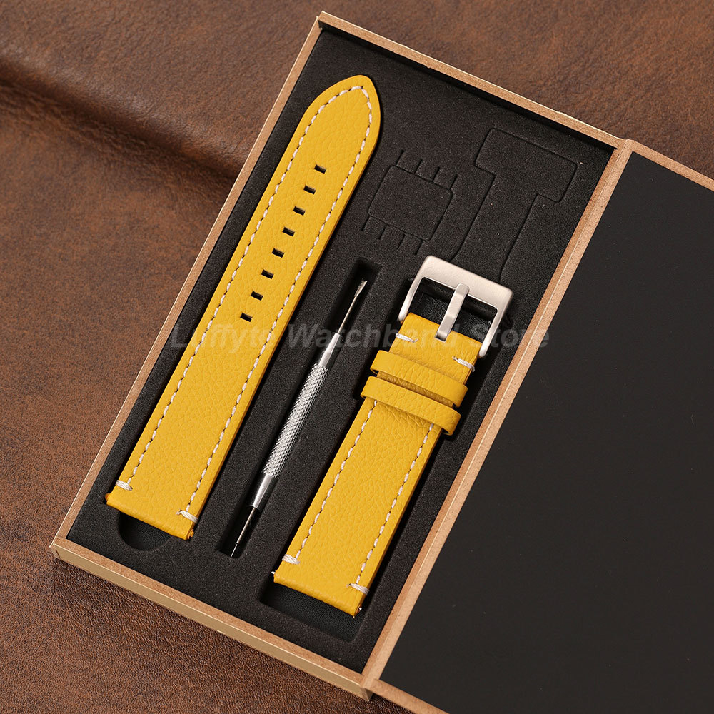 สายนาฬิกาลายลิ้นจี่สองด้าน ขนา - Leather Strap Quick Release บทวิจารณ์และราคา
