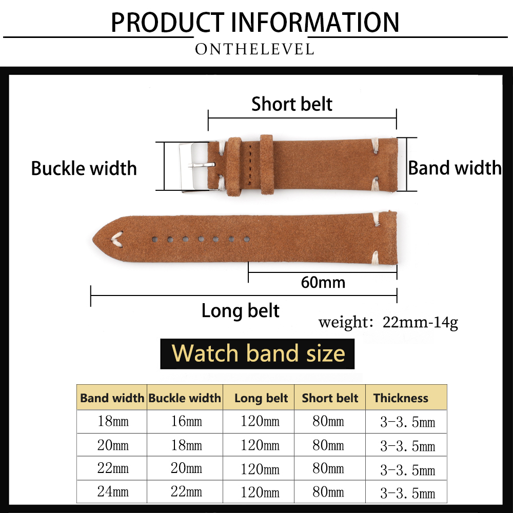 สายนาฬิกาหนังหนังกลับวินเทจสาย - Suede Strap Watch บทวิจารณ์และราคา