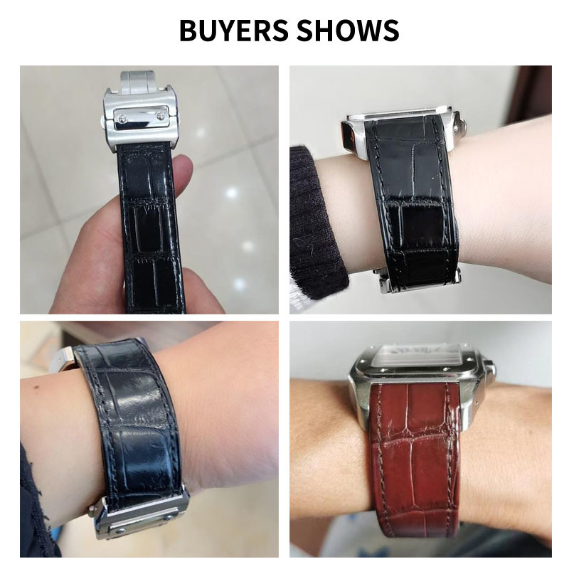 Cowhide นาฬิกาสําหรับ Cartier  - Cartier Watch Santos บทวิจารณ์และราคา