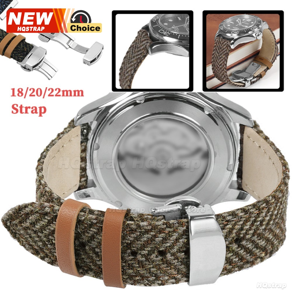สายรัดข้อมือไนลอนแบบผ้าทวีดพร้ - Butterfly Clasp Deployant บทวิจารณ์และราคา
