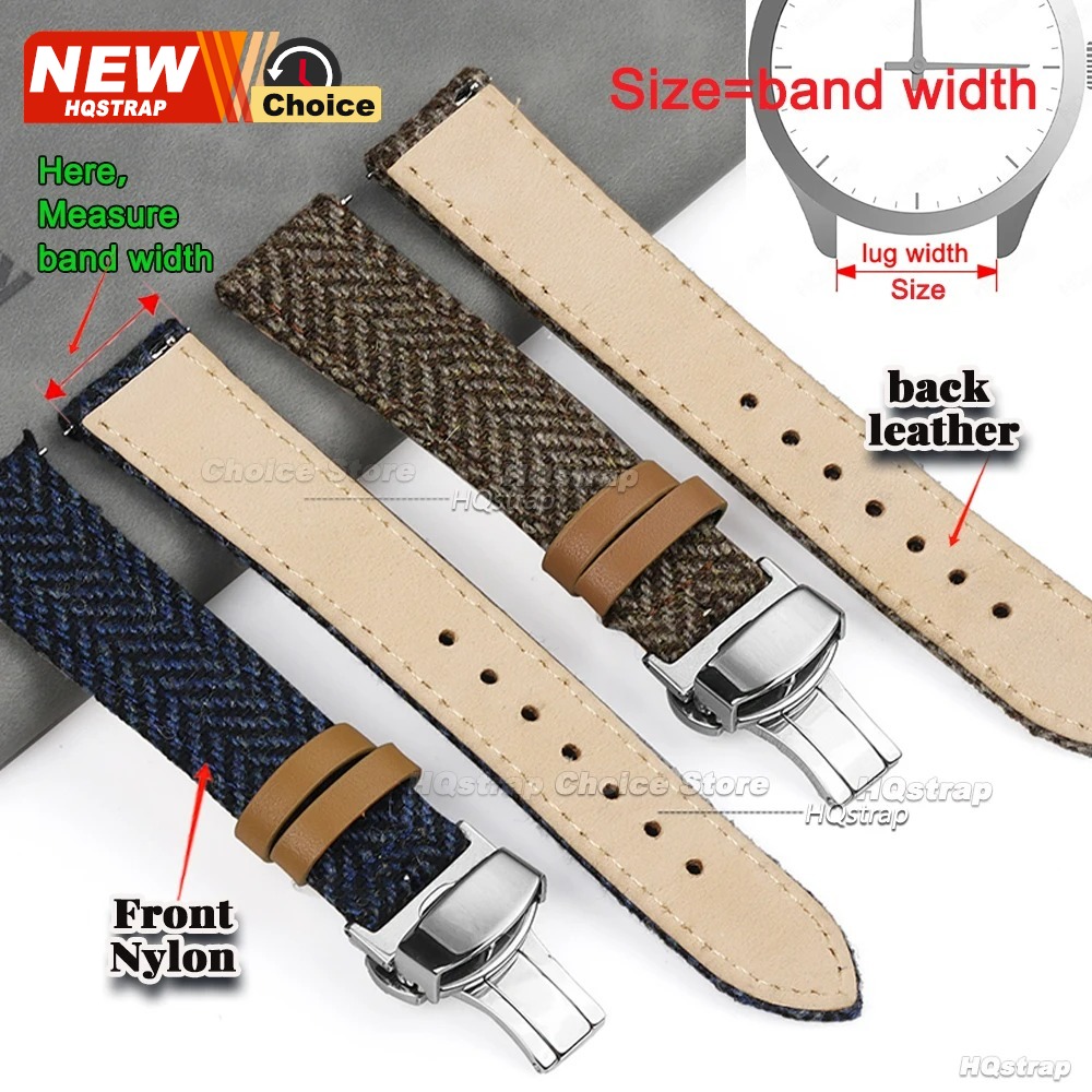 สายรัดข้อมือไนลอนแบบผ้าทวีดพร้ - Butterfly Clasp Deployant บทวิจารณ์และราคา
