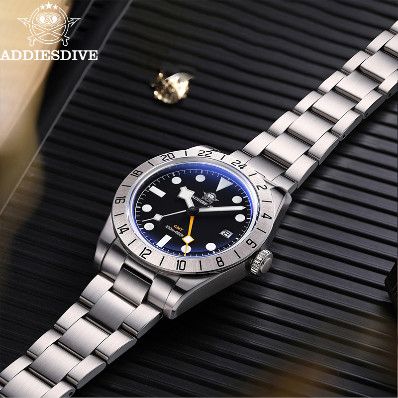 ADDIESDIVE ขายร้อน AD2035 GMT  - Stainless Bracelet Diver บทวิจารณ์และราคา