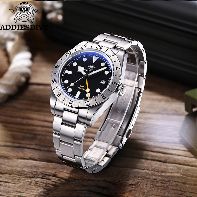 ADDIESDIVE ขายร้อน AD2035 GMT  - Stainless Bracelet Diver บทวิจารณ์และราคา